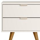 Kit 2 Mesas De Cabeceira 53 Cm 2 Gavetas 14054 Off White Cris