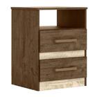 Kit 2 Mesas De Cabeceira Ares Z17 Flex Castanho/avelã/off Whi