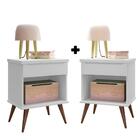 Kit 2 Mesas De Cabeceira Branco Yunk Shop Jm Baby