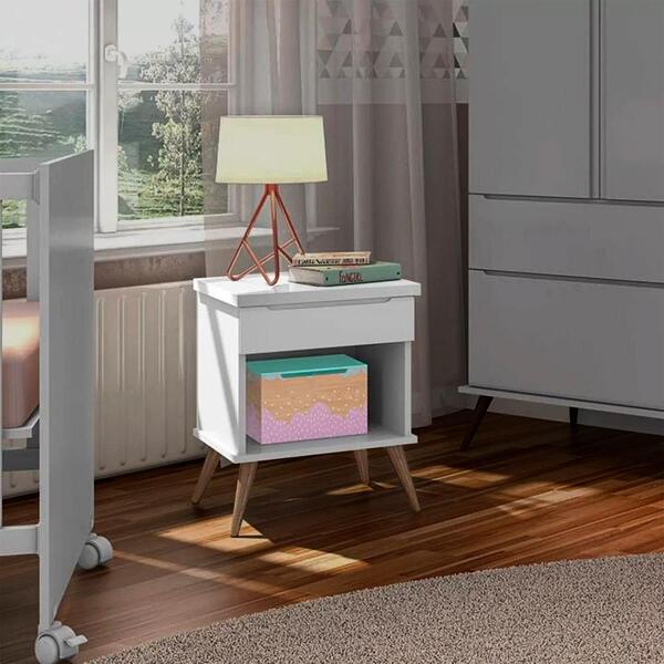 Kit 2 Mesas De Cabeceira Branco Yunk Shop Jm Baby