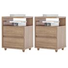 Kit 2 Mesas De Cabeceira Campeche 2 Gavetas - Móveis Henn