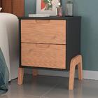 Kit 2 Mesas De Cabeceira Com 2 Gavetas Bf1001 Grafite Pinus H