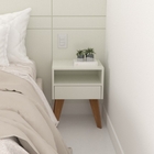 Kit 2 Mesas De Cabeceira Com Gaveta 40 Cm Mdf Branco Com Pés