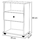 Kit 2 Mesas De Cabeceira Com Rodízios 1 Gaveta Otto Amêndoa W
