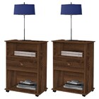 Kit 2 Mesas De Cabeceira Com Rodízios 1 Gaveta Otto Freijó Lu