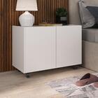 Kit 2 Mesas De Cabeceira Com Rodízios 2 Portas Multimóveis Mp