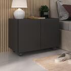 Kit 2 Mesas De Cabeceira Com Rodízios 2 Portas Multimóveis Mp