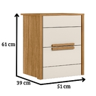 Kit 2 Mesas De Cabeceira Dhara 2 Gavetas Freijó Off White Mov