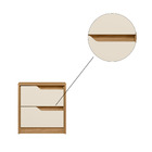 Kit 2 Mesas De Cabeceira Doblô 2 Gavetas Carvalho Grife Off W