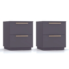 Kit 2 Mesas De Cabeceira Dubai 2 Gavetas Alasca Vr