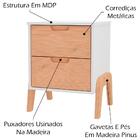 Kit 2 Mesas De Cabeceira E Comoda 4 Gavetas Branco Pinus Hec