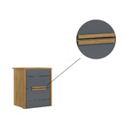 Kit 2 Mesas De Cabeceira Emporium 2 Gavetas Freijó Cinza Tana