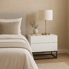 Kit 2 Mesas De Cabeceira Estilo Industrial Eros 60  Branco Co