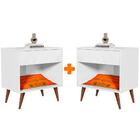 Kit 2 Mesas De Cabeceira Grande Espaço Pet Branca 1919 Luxo J