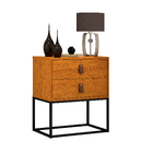 Kit 2 Mesas De Cabeceira Lateral Unic 45cm 2 Gavetas Com Puxa