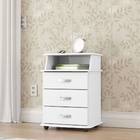 Kit 2 Mesas de Cabeceira Luxo com 3 gavetas cada - Branco