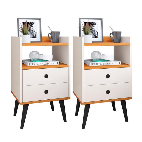 Kit 2 Mesas De Cabeceira Mesinhas Decorativas Quarto Com Nich