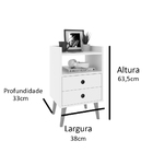 Kit 2 Mesas de Cabeceira Mesinhas Quarto Com Nicho e Gavetas