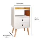 Kit 2 Mesas de Cabeceira Mesinhas Quarto Com Nicho e Gavetas