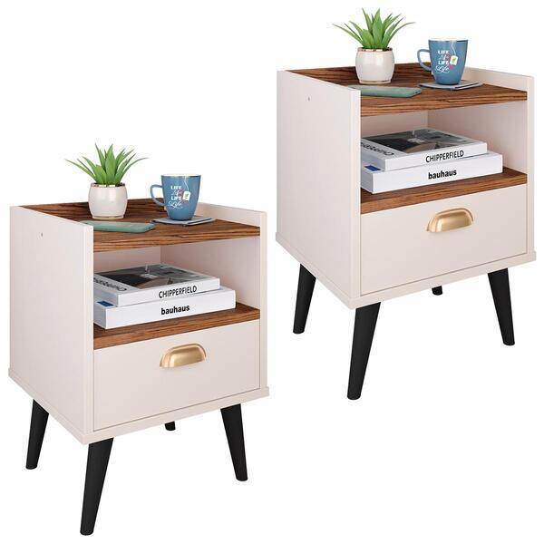 Kit 2 Mesas De Cabeceira Nicho Jogo De Mesinhas Quarto 1 Gave