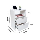 Kit 2 Mesas De Cabeceira Off White C/ Fundo 2 Gavetas Luxo