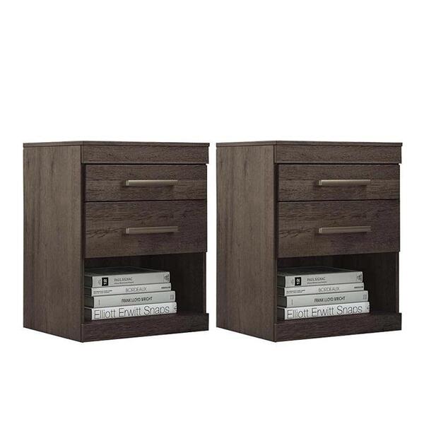 Kit 2 Mesas De Cabeceira Plus 2 Gavetas - Pr Móveis