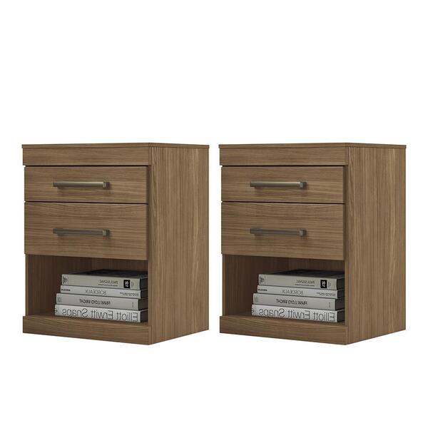 Kit 2 Mesas De Cabeceira Plus 2 Gavetas - Pr Móveis