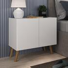 Kit 2 Mesas De Cabeceira Retrô 2 Portas Multimóveis Mp4138