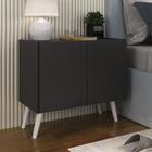 Kit 2 Mesas De Cabeceira Retrô 2 Portas Multimóveis Mp4138