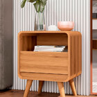 Kit 2 Mesas De Cabeceira Retrô Com Gaveta Channel - Nature