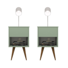 Kit 2 Mesas De Cabeceira Retrô Pés Palito 100% Mdf Plancasa V