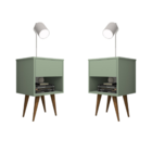 Kit 2 Mesas De Cabeceira Retrô Pés Palito 100% Mdf Plancasa V