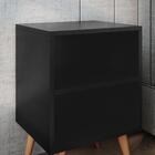 Kit 2 Mesas De Cabeceira Retrô Rpm Com Nicho - Preto - Rpm Mó