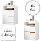 Kit 2 Mesas De Cabeceira Sole Com 2 Gavetas E Nicho