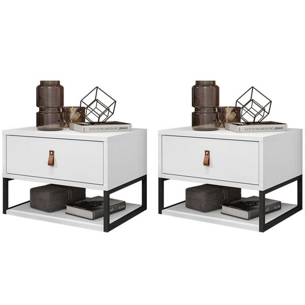 Kit 2 Mesas De Cabeceira Suspensa 1 Gaveta 004014 Dcasa