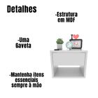 Kit 2 Mesas De Cabeceira Suspensa 1 Gaveta 30 Cm Mdf Branco