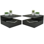 Kit 2 Mesas De Cabeceira Suspensa 1 Gaveta Inferior Preto