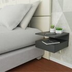 Kit 2 Mesas De Cabeceira Suspensa 1 Gaveta Inferior Preto