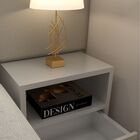 Kit 2 Mesas De Cabeceira Suspensa 40 Cm Com Gaveta Mdf Branco