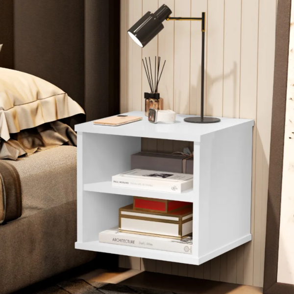 Kit 2 Mesas De Cabeceira Suspensa Mark - Branco