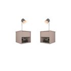 Kit 2 Mesas De Cabeceira Suspensa Retrô 1 Gaveta 100% Mdf Pla