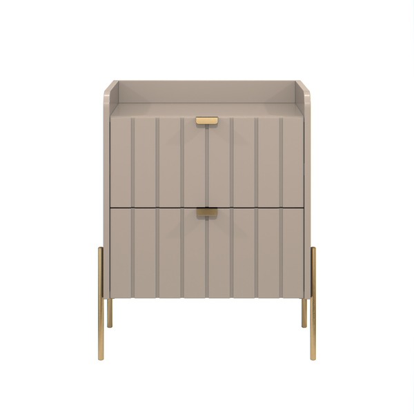 Kit 2 Mesas De Cabeceira Vênus Mdf 45cm Connect/dourado