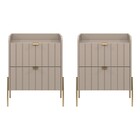 Kit 2 Mesas De Cabeceira Vênus Mdf 45cm Connect/dourado