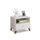 Kit 2 Mesas De Cabeceiras Retro Pe Palito Branco