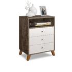 Kit 2 Mesas De Cabeceiras Retro Pe Palito Castani Com Branco