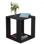 Kit 2 Mesas De Canto Lateral Apoio Preta Retangular Gênova 10