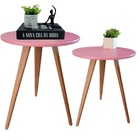 Kit 2 Mesas De Canto Lateral E Apoio Sala Quarto 44 E 56 Cm R