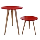 Kit 2 Mesas De Canto Lateral E Apoio Sala Quarto 44 E 68 Cm V