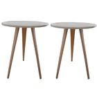 Kit 2 Mesas De Canto Lateral E Apoio Sala Quarto 56 Cm Off Wh