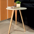 Kit 2 Mesas De Canto Lateral E Apoio Sala Quarto 56 Cm Off Wh